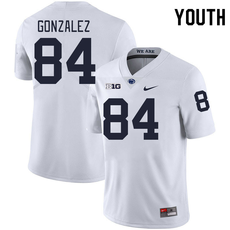 Youth #84 Peter Gonzalez Penn State Nittany Lions College Football Jerseys Stitched-White